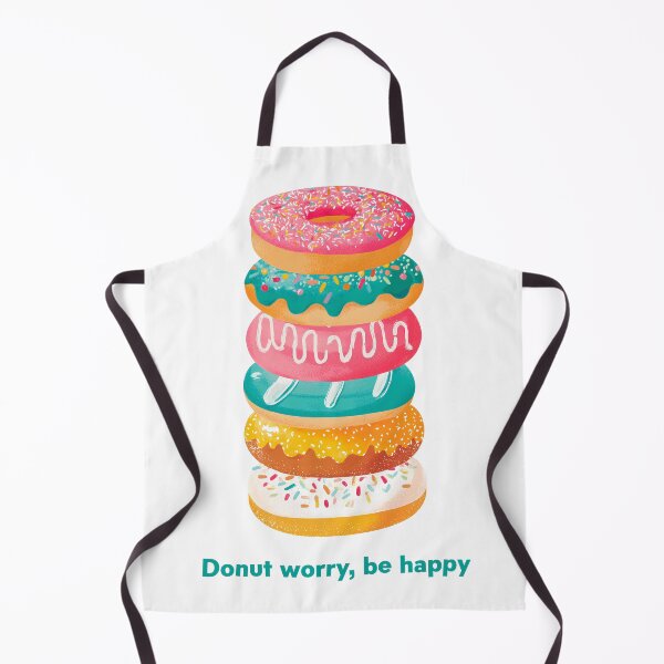 Item preview, Donut Worry, Be Happy – Colorful Icing Donuts Illustration designed and sold by BobaBunny76.