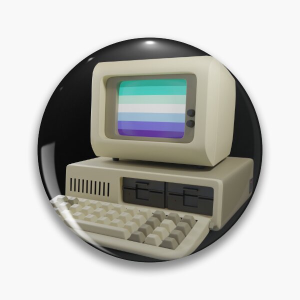 Item preview, 80s Computer (Gay Men Pride Flag) designed and sold by Marching Ants Sticker Company.