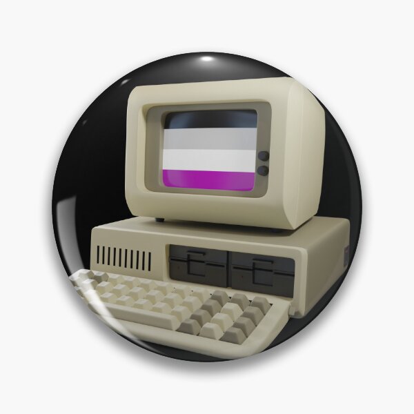 Item preview, 80s Computer (Asexual Pride Flag) designed and sold by Marching Ants Sticker Company.