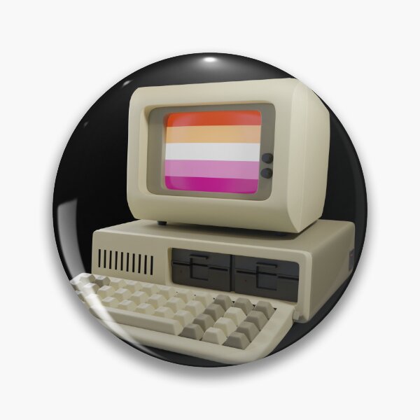 Item preview, 80s Computer (Lesbian Pride Flag) designed and sold by Marching Ants Sticker Company.