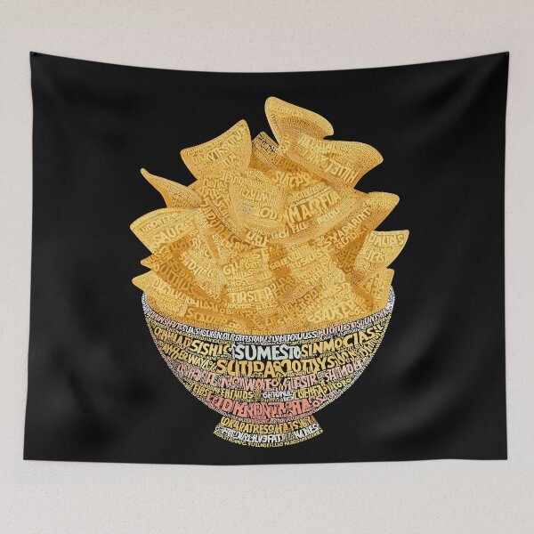 Item preview, Bowl of Chips Word Art Style Illustration designed and sold by BobaBunny76.