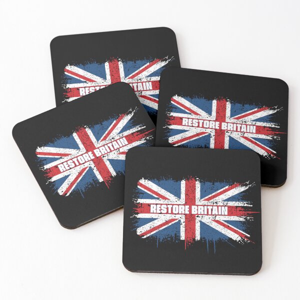 Item preview, Restore Britain – Grunge Union Jack Typography Design designed and sold by MeatyTees.