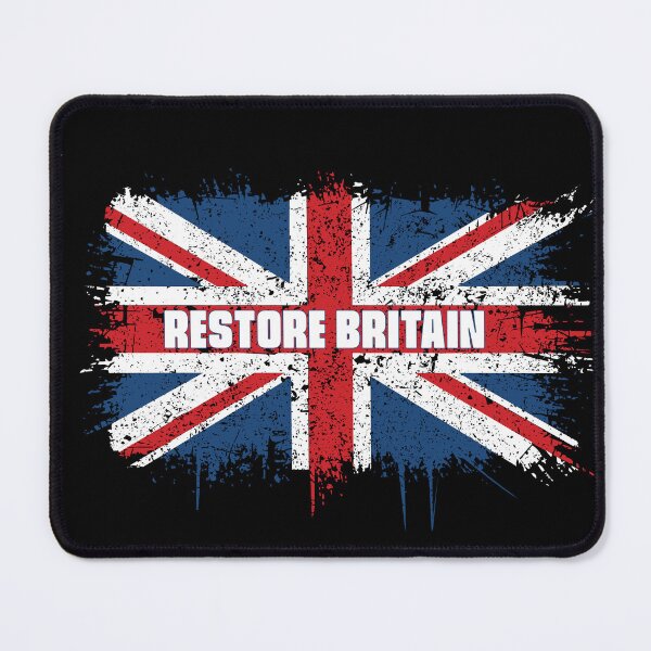 Item preview, Restore Britain – Grunge Union Jack Typography Design designed and sold by MeatyTees.