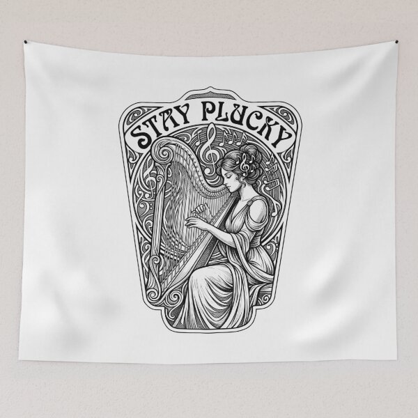 Item preview, Harp Player Harpist Girl Music Stay Plucky Woman Musician designed and sold by GrandeDuc.