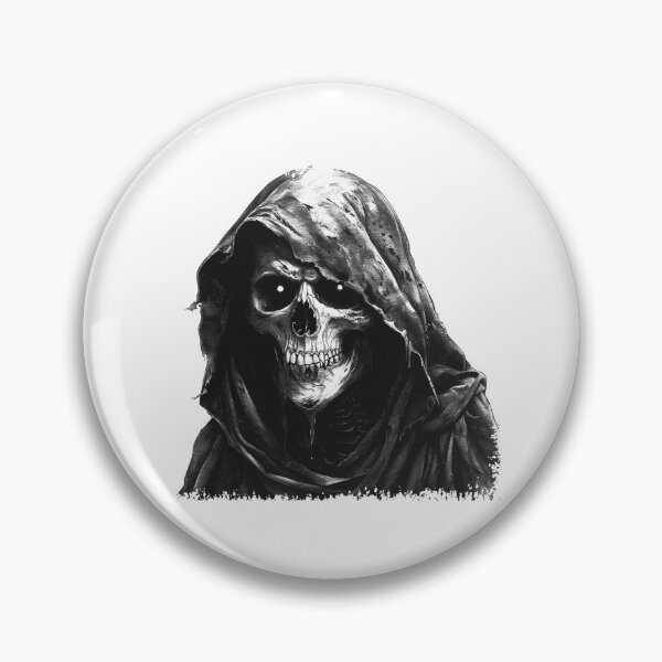 Item preview, Hooded Skull Black and White Grim Reaper Gothic Design designed and sold by inkoutninja.