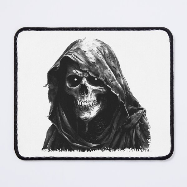Item preview, Hooded Skull Black and White Grim Reaper Gothic Design designed and sold by inkoutninja.