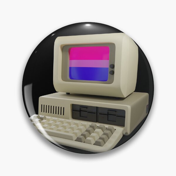 Item preview, 80s Computer (Bisexual Pride Flag) designed and sold by Marching Ants Sticker Company.