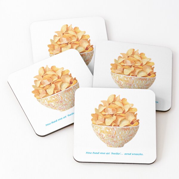 Item preview,  You Had Me at “Hello”… and Snacks – Chips Bowl Word Art Illustration designed and sold by BobaBunny76.