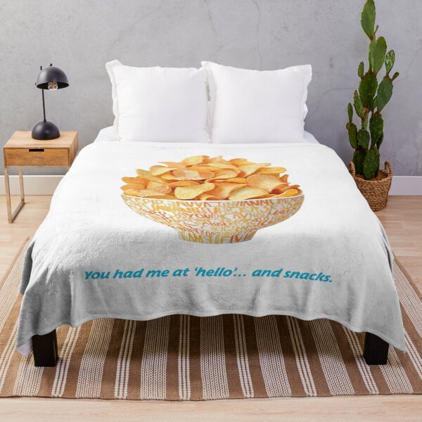 Item preview, You Had Me at “Hello”… and Snacks – Chips Bowl Word Art Illustration designed and sold by BobaBunny76.