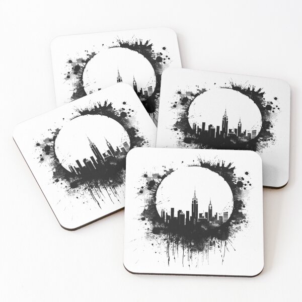 Item preview, New York City Skyline Black and White Urban Grunge Circle Design designed and sold by inkoutninja.