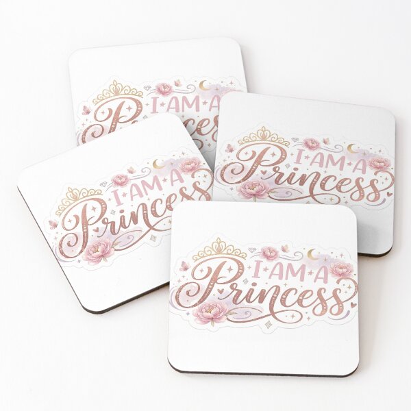 Item preview, ? Claim Your Crown: 'I AM A PRINCESS' Floral Rose Gold Sticker! designed and sold by wildbest.