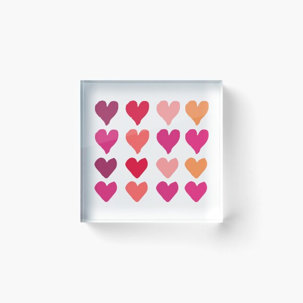Item preview, Colorful Heart Pattern – Cute Love Hearts in Pink, Red & Orang designed and sold by Snacky Paws.