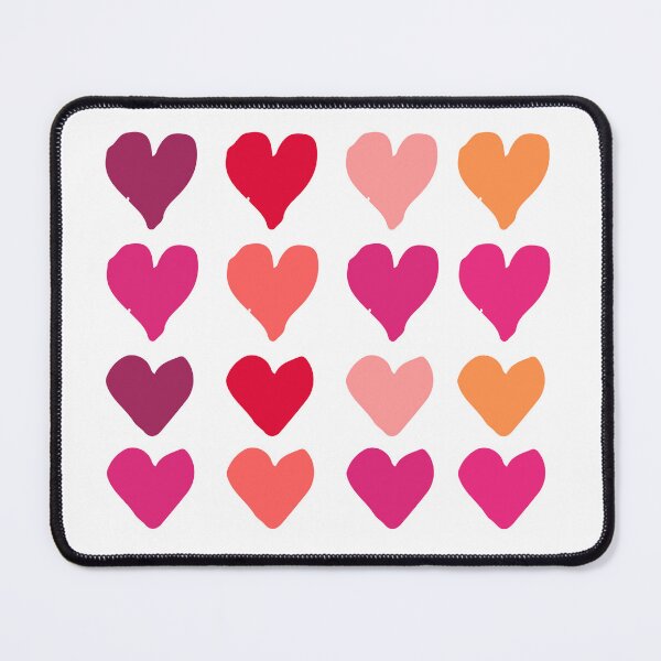 Item preview, Colorful Heart Pattern – Cute Love Hearts in Pink, Red & Orang designed and sold by Snacky Paws.
