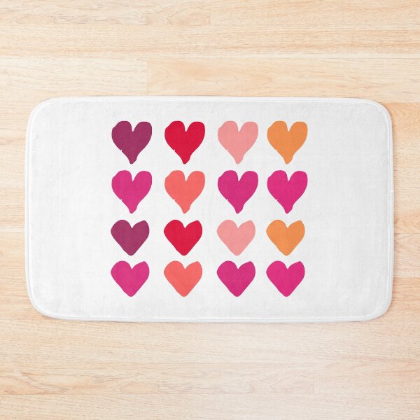 Item preview, Colorful Heart Pattern – Cute Love Hearts in Pink, Red & Orang designed and sold by Snacky Paws.