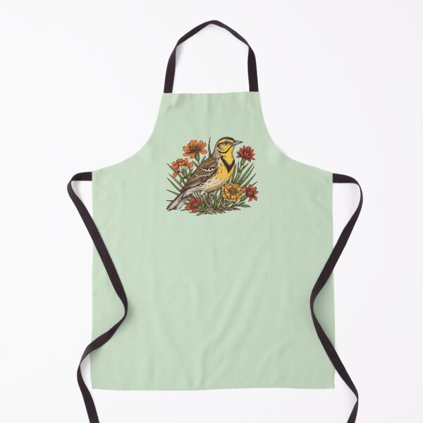 Item preview, Western Meadowlark With Wildflowers Botanical Bird Illustration designed and sold by BirdsnStuff.