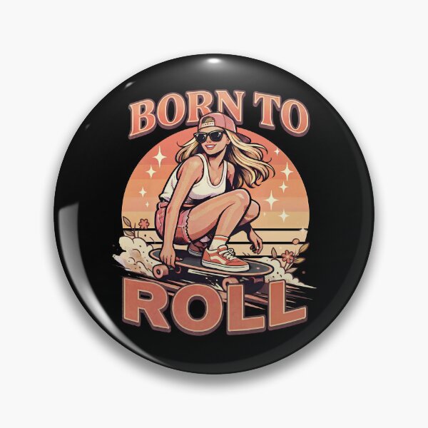 Item preview, Born To Roll Skate Girl Vintage Retro Skater T-Shirt Aesthetic Skateboarding Design designed and sold by Prime legend .