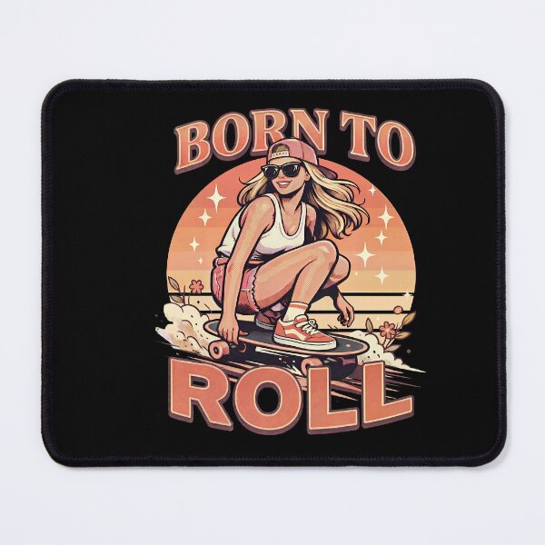 Item preview, Born To Roll Skate Girl Vintage Retro Skater T-Shirt Aesthetic Skateboarding Design designed and sold by Prime legend .