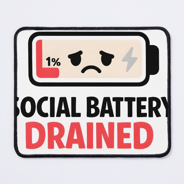 Item preview, Social Battery Drained designed and sold by Arpitkahar.