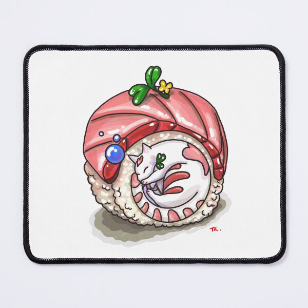 Item preview, Salmon Sushi Roll Sleeping Cat designed and sold by TK Studio.