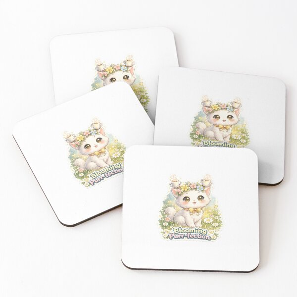 Item preview, Blooming Purr-fection – Kawaii Flower Crown Cat Sticker ??✨ designed and sold by SparkVault.