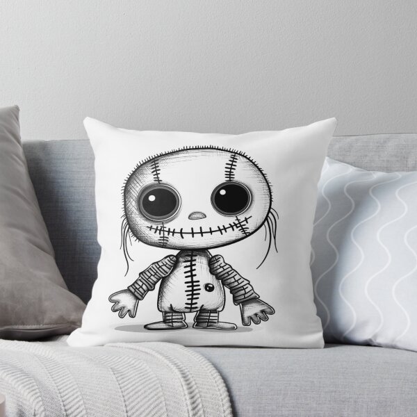 Item preview, Cute Stitched Doll Black and White Creepy Kawaii Gothic Design designed and sold by inkoutninja.