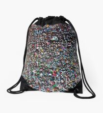 bubble gum wall Drawstring Bag