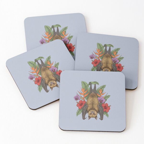 Item preview, Flying Fox Fruit Bat Hanging Among Vibrant Tropical Florals designed and sold by BirdsnStuff.