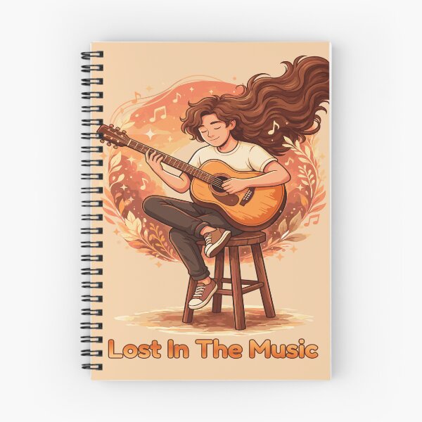 Item preview, Perdido en la música Estética Guitarrista Ilustración indie acogedora designed and sold by AmazingEG.