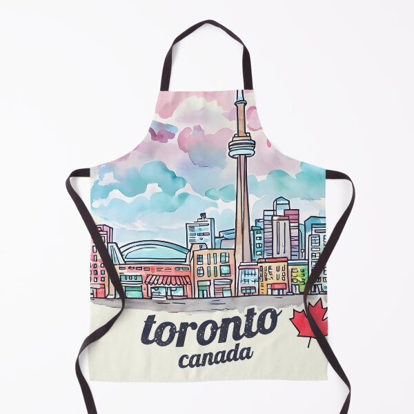 Aperçu de l'œuvre Tour CN de Toronto, une jolie aquarelle représentant la skyline de la ville créée et vendue par HowToCanadian.