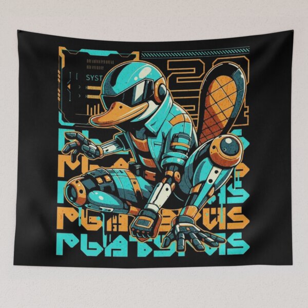 Item preview, Cyberpunk Mecha Platypus - Futuristic Robotic Animal designed and sold by GenZFashion000.
