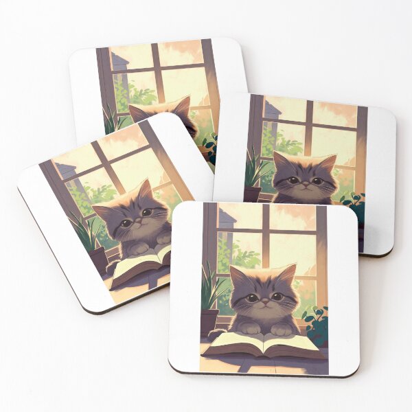 Item preview, 窓辺の読書猫 designed and sold by nyankojikan.
