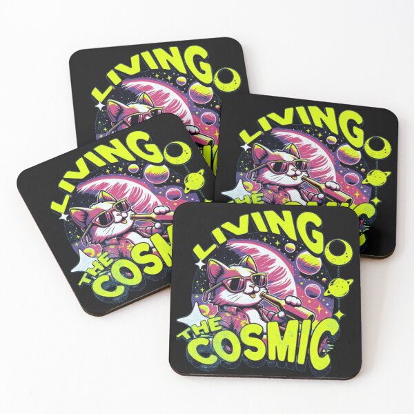 Item preview, Living The Cosmic - Cool Retro Space Cat In Sunglasses designed and sold by GenZFashion000.