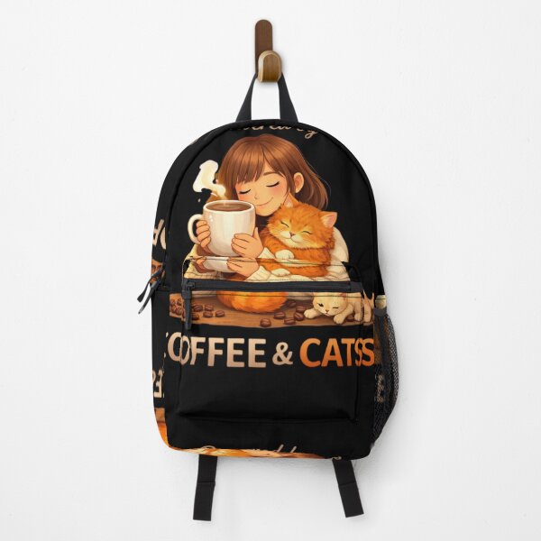 Item preview, Powered by Coffee and Cats Cozy Vibe designed and sold by Luna's World - Moody Vibes Studio.