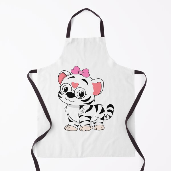 Item preview, Glasses Tiger Cub - Cute White Tiger with Bow and Heart designed and sold by Love3Happy.