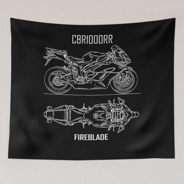 Item preview, CBR1000RR Fireblade Blueprint Motorcycle Art designed and sold by FroggyBaBoy.