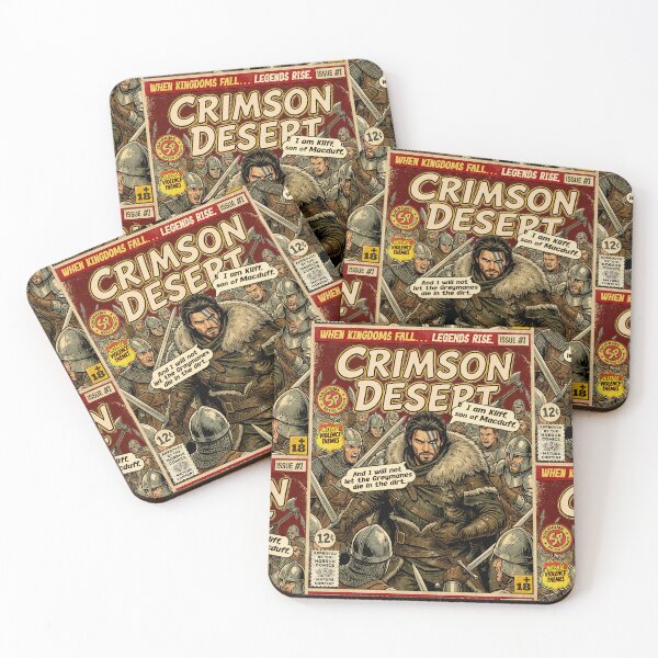 Item preview, Crimson Desert Kliff Retro Vintage Comic Cover Art designed and sold by Back2Collage.