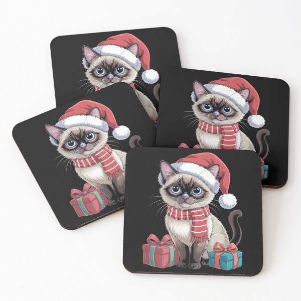 Item preview, Siamese Cat Xmas Holiday Santa Siamese Cat Christmas designed and sold by VENOM0RIOT.