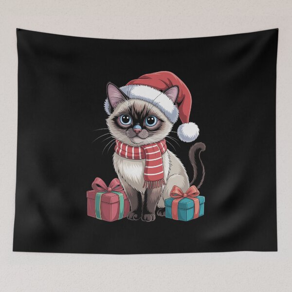 Item preview, Siamese Cat Xmas Holiday Santa Siamese Cat Christmas designed and sold by VENOM0RIOT.