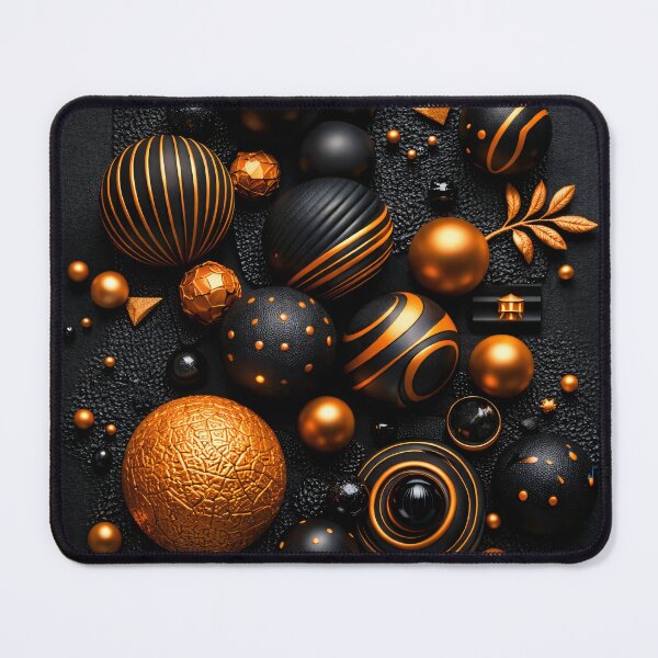 Item preview, Black and Orange Geometric Spheres Luxe Abstract Wall Art designed and sold by Kaleidoscope Print.