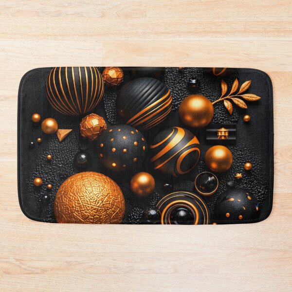 Item preview, Black and Orange Geometric Spheres Luxe Abstract Wall Art designed and sold by Kaleidoscope Print.