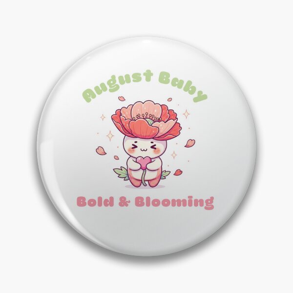 Item preview, Cute Kawaii Pastel Poppy Flower Character - August Birthday Baby designed and sold by Tiny Zoom.