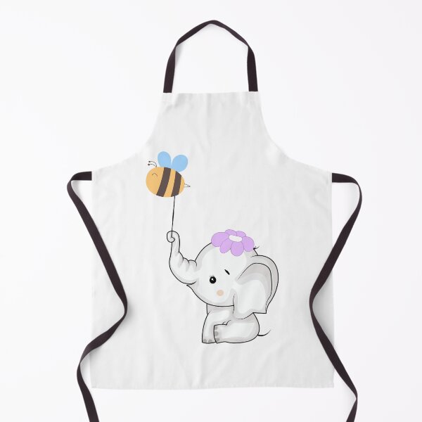 Artikelvorschau, Babyelefant mit Blume und Biene – Niedlicher weißer Elefant mit freundlicher Biene entworfen und verkauft von Love3Happy.