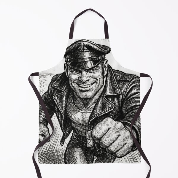Item preview, Gay Leather Daddy On My Way Tom of Finland Tribute Charcoal Sketch Gay Pride Art Design designed and sold by ItsAKinkThing.