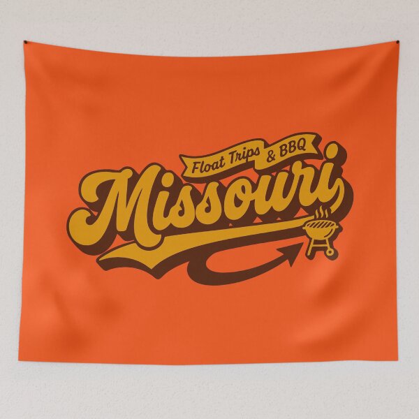 Item preview, Missouri Retro Script Float Trips and BBQ Vintage Aesthetic designed and sold by Cozy-Old-Pub.
