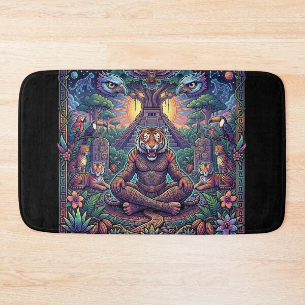 Item preview, FANTASY ANCIENT TIGER JAGUAR Jungle Temple Asia America Ancient Cultures designed and sold by Jt41.