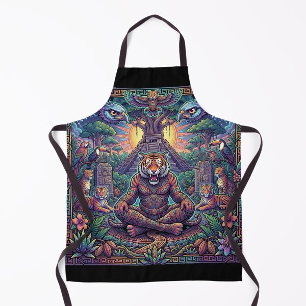 Item preview, FANTASY ANCIENT TIGER JAGUAR Jungle Temple Asia America Ancient Cultures designed and sold by Jt41.
