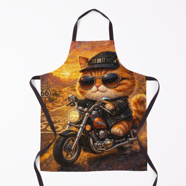 Item preview, Cute Biker Cat Sunset Road Trip designed and sold by CataosMeow.