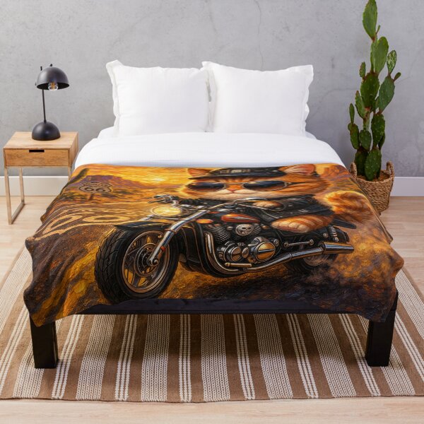 Item preview, Cute Biker Cat Sunset Road Trip designed and sold by CataosMeow.
