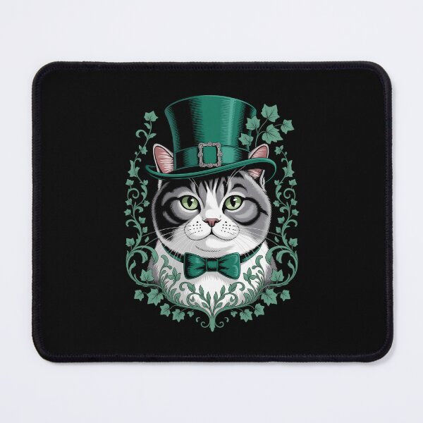Item preview, St Patricks Day Cat in a Leprechaun Hat, Cat Lover Irish Cat designed and sold by VENOM0RIOT.