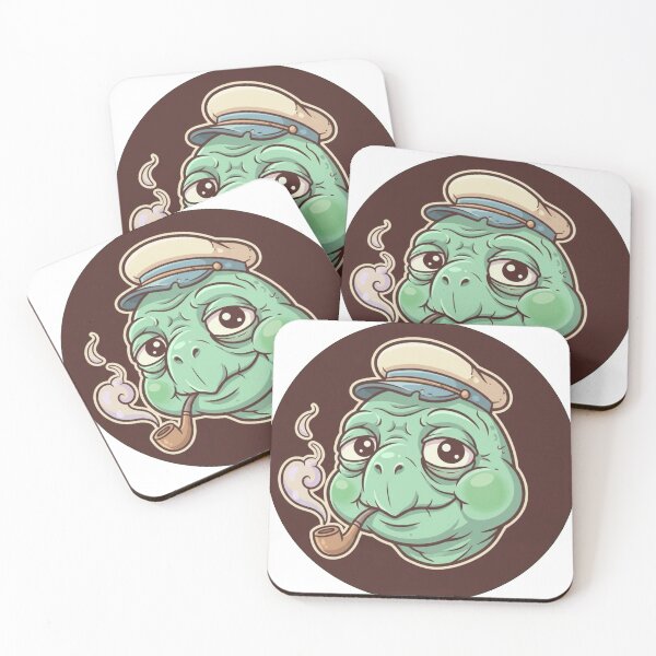 Item preview, Cute Old Turtle Mascot – Funny Relaxed Cartoon Character Sticker designed and sold by Dospart.